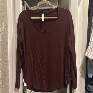 Athleta Maroon Long Sleeve Top Cloudlight
